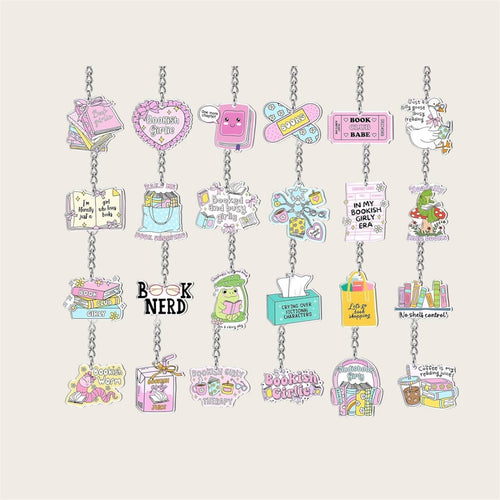Book theme acrylic keychains