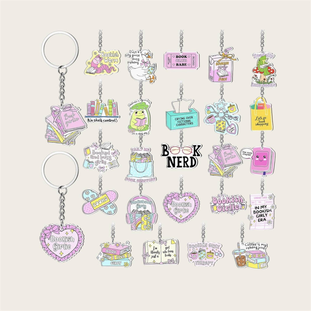 Book theme acrylic keychains